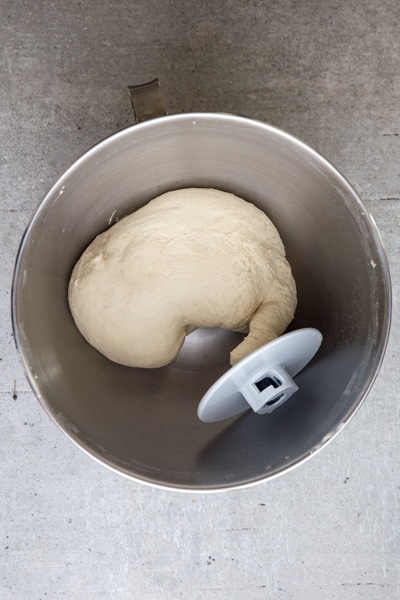 knead until the dough pulls away from the bowl