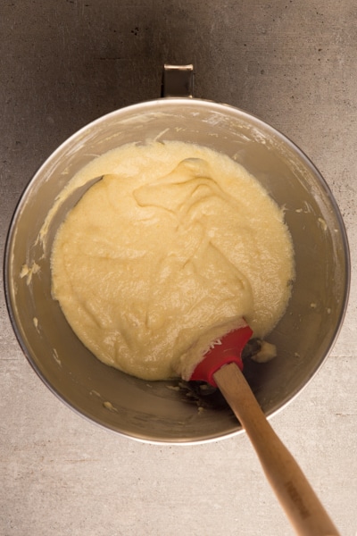 add milk & lemon juice and combine to form a smooth batter in a mixing bowl
