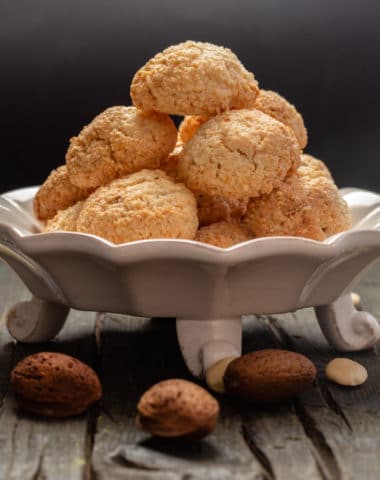 amaretti cookies on a white plate