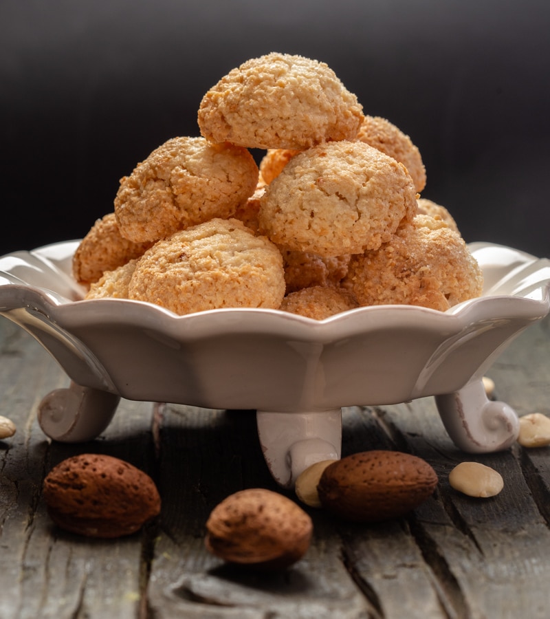 amaretti cookies on a white plate