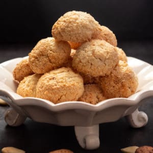 amaretti cookies on a white plate