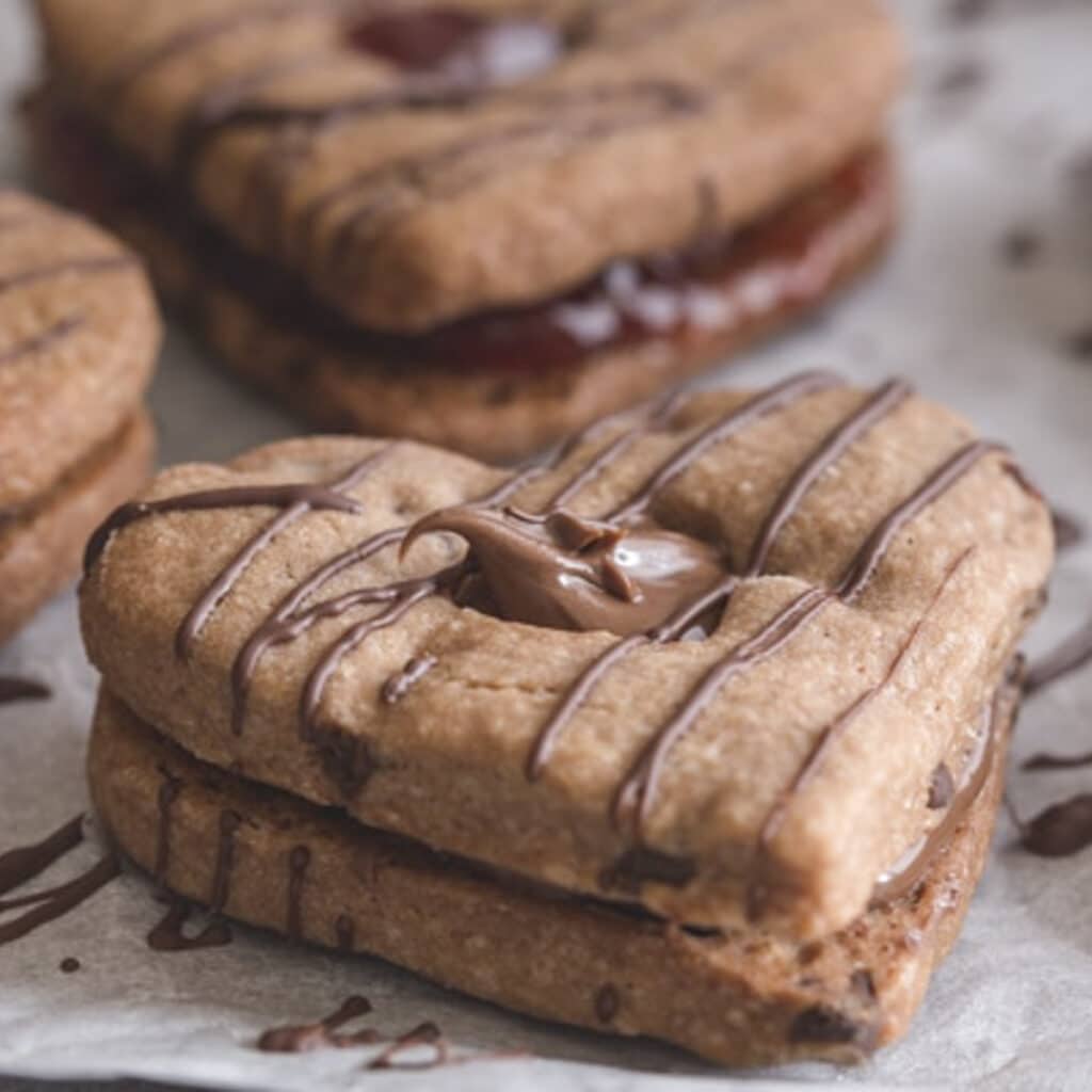 Cookies on parchment paper.