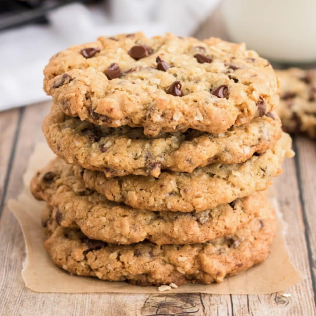 five cookies stacked.