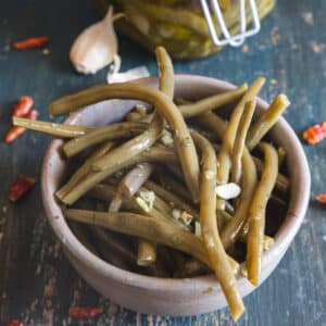 Beans in a grey bowl.