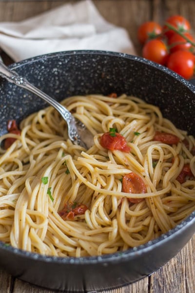 Tomato and alici pasta.