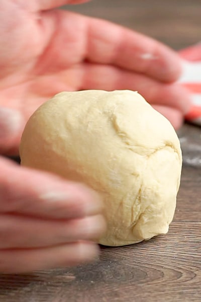 forming the mixture to a dough ball