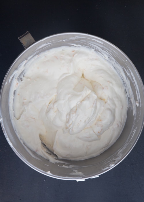 Whipping cream whipped until firm.