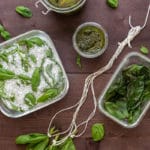 5 ways to preserve basil on a brown board