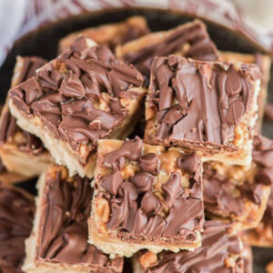 Turtle bar squares on a black plate.