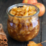 caramelized apples in a glass jar