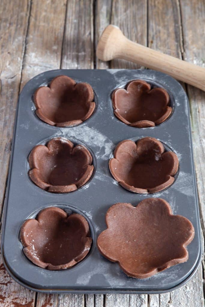 Tart shapes in a muffin tin.