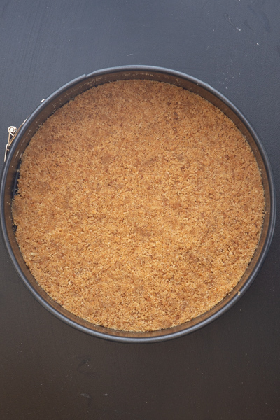 cookie crumb on the bottom of the cake pan.