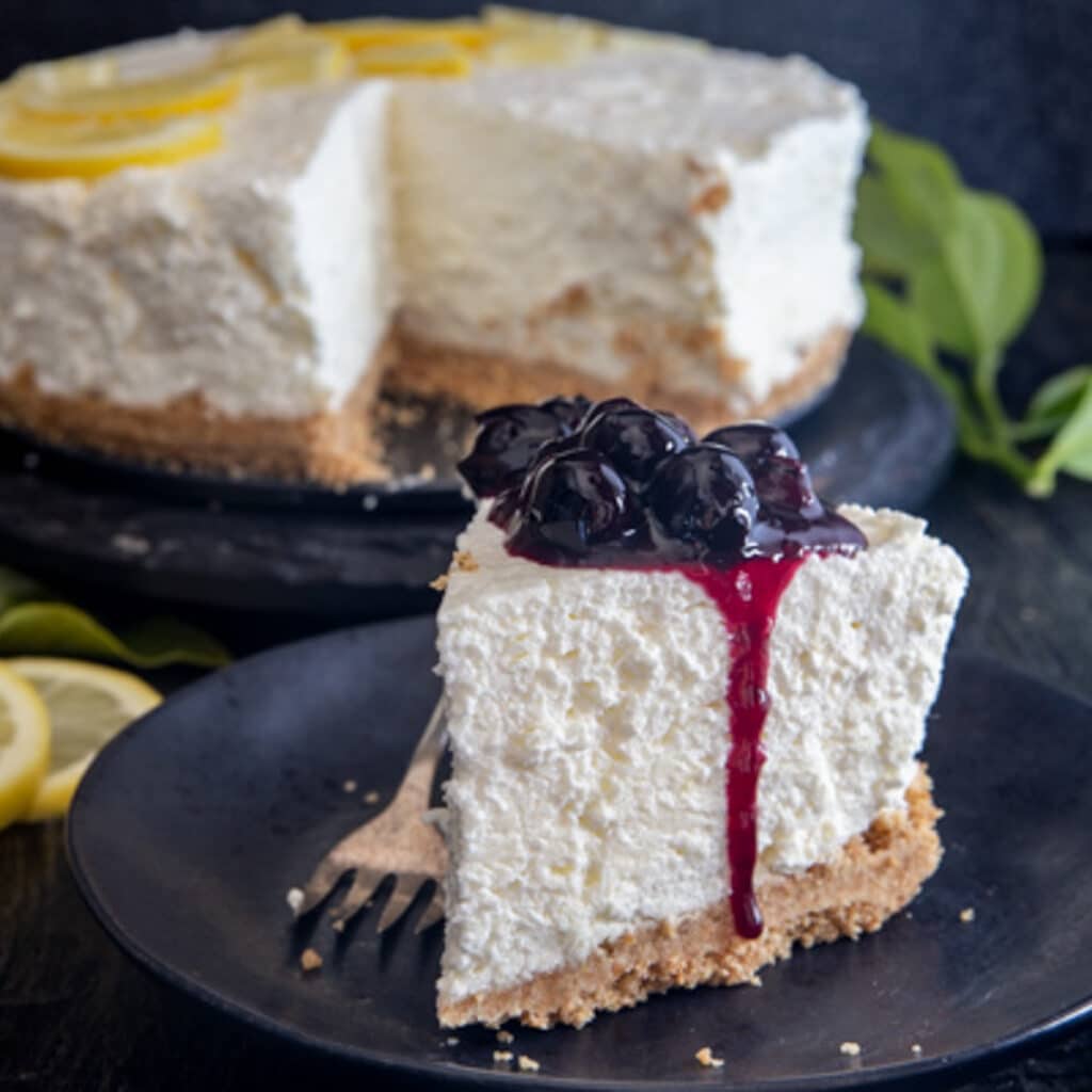 Easy No Bake Lemon Cheesecake Recipe - An Italian in my Kitchen