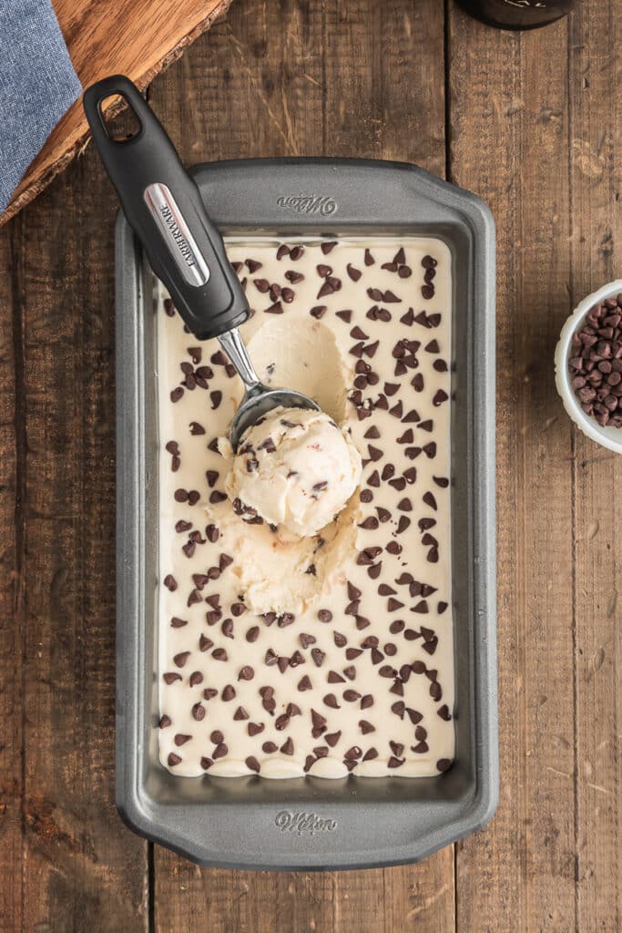Ice cream in a loaf pan.