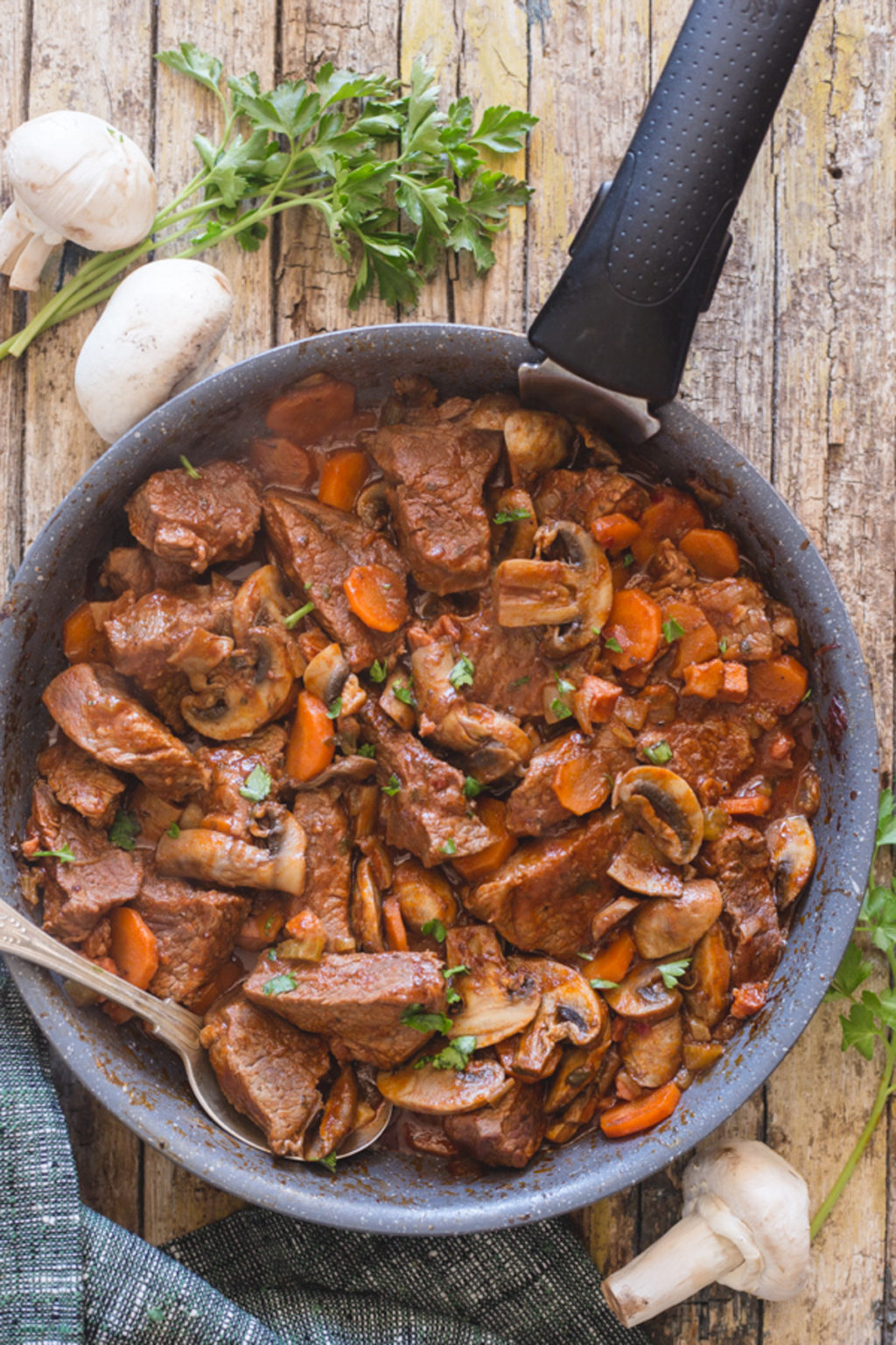 Beef and Mushroom Stew Recipe - An Italian in my Kitchen