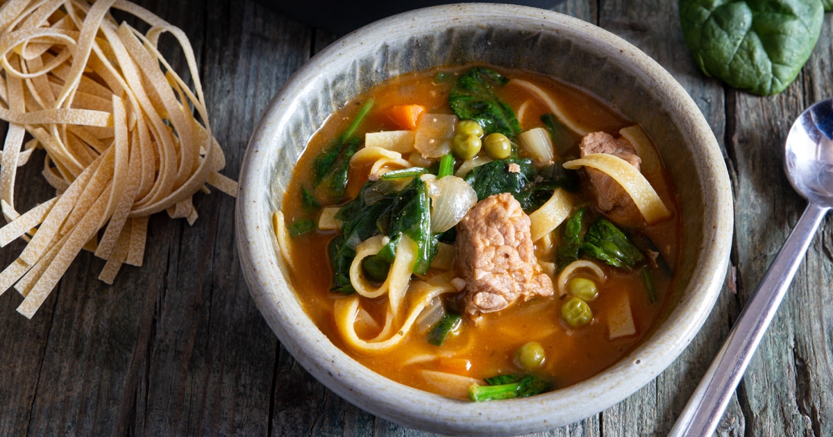 Homemade Beef Noodle Soup Recipe - An Italian in my Kitchen