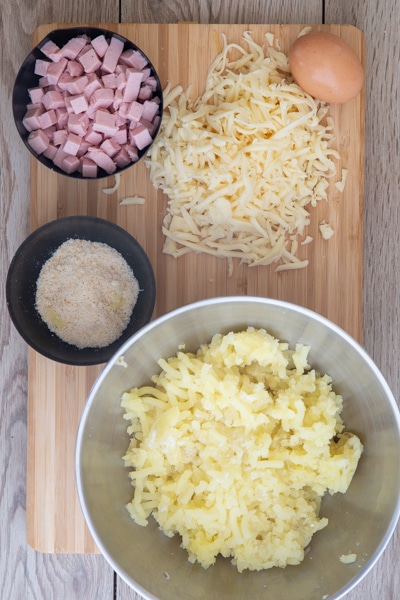 Ingredients for the potato casserole.