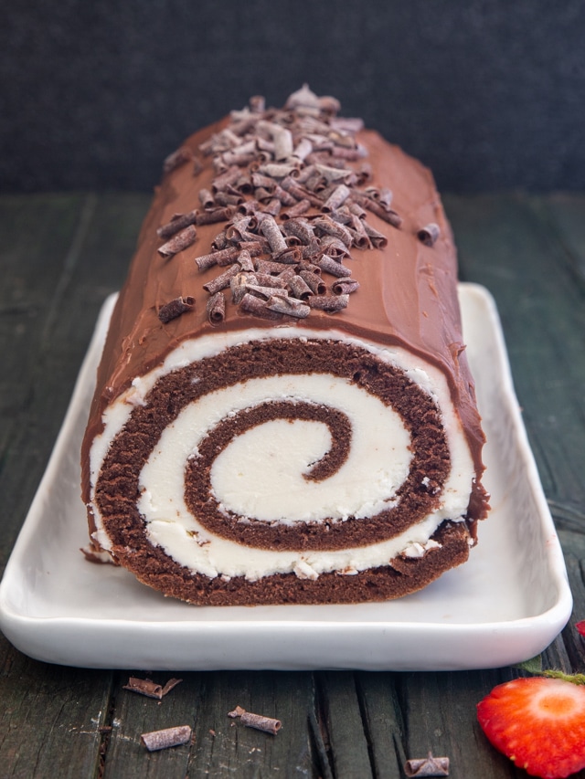 Chocolate Swiss Roll Cake