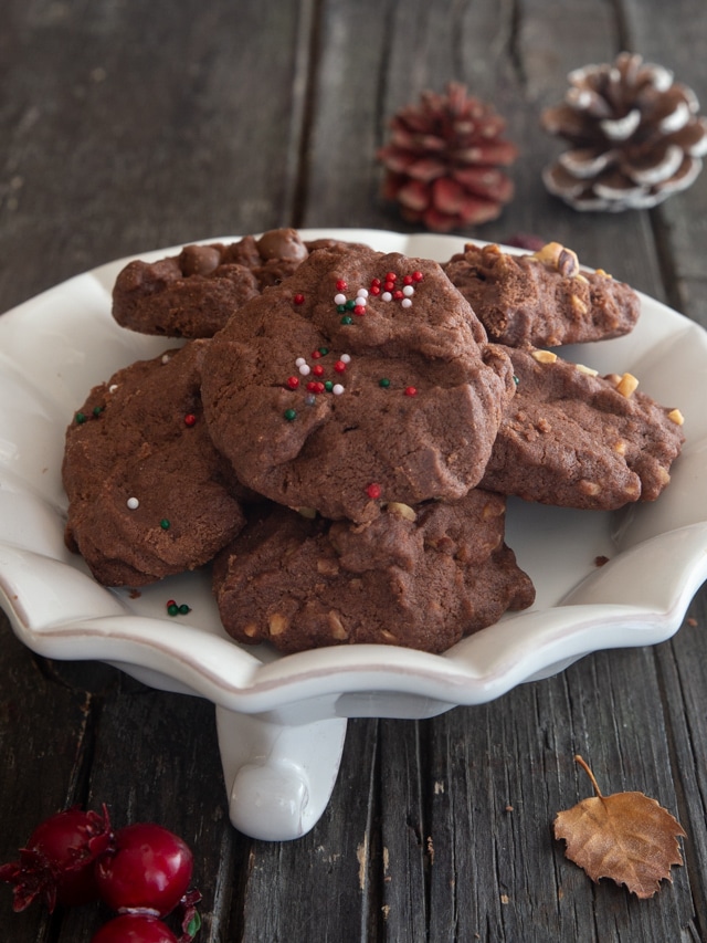 Chocolate Whipped Shortbread Cookies