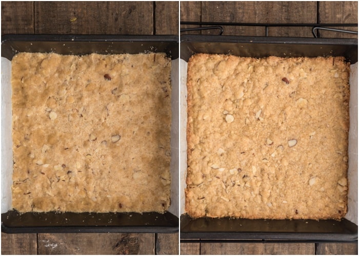 The base before and after baked.