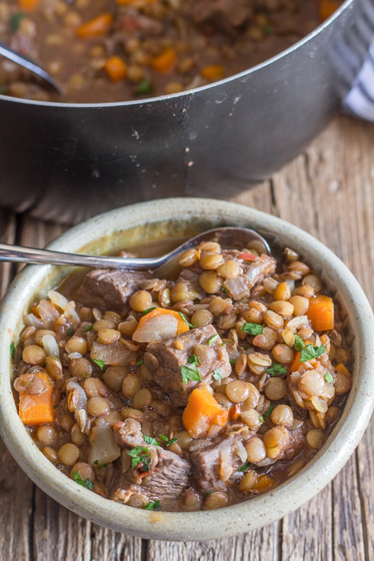 Beef and Lentil Soup Recipe - An Italian in my Kitchen