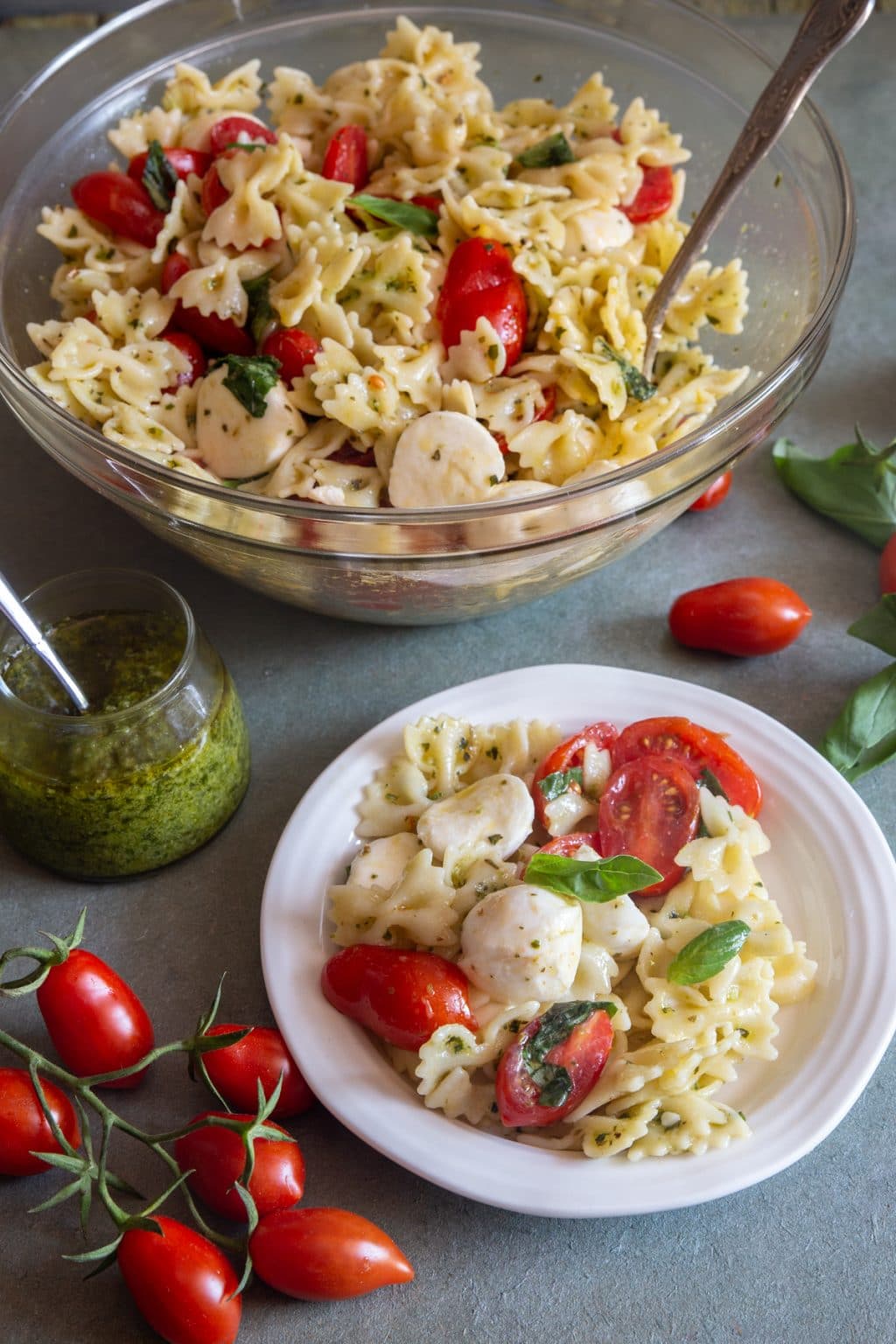 Italian Caprese Pasta Salad Recipe - An Italian in my Kitchen