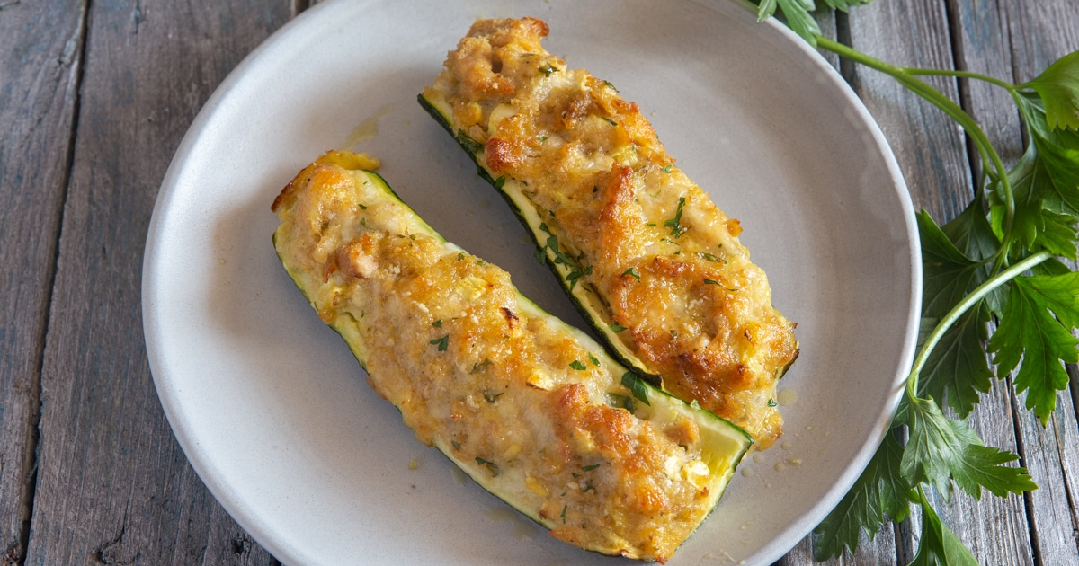 Tuna Stuffed Zucchini Boats Recipe - An Italian in my Kitchen