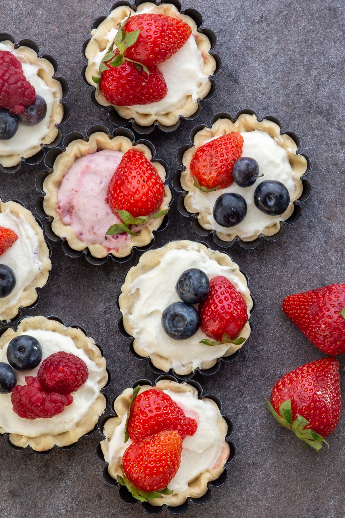 Patriotic Cheesecake Mini Tarts Recipe - An Italian in my Kitchen