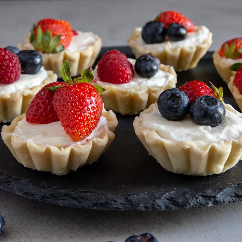 Patriotic Cheesecake Mini Tarts Recipe - An Italian in my Kitchen