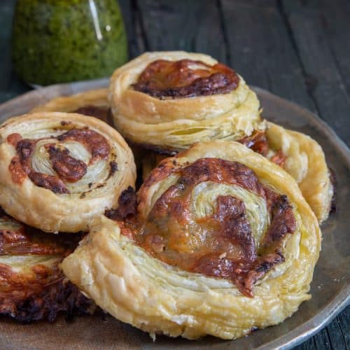 Easy Puff Pastry Pesto Pinwheels Recipe - An Italian in my Kitchen