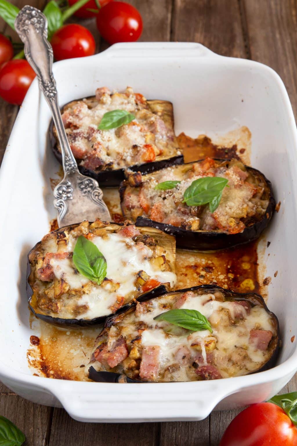 Italian Stuffed Eggplant Boats Recipe - An Italian in my Kitchen