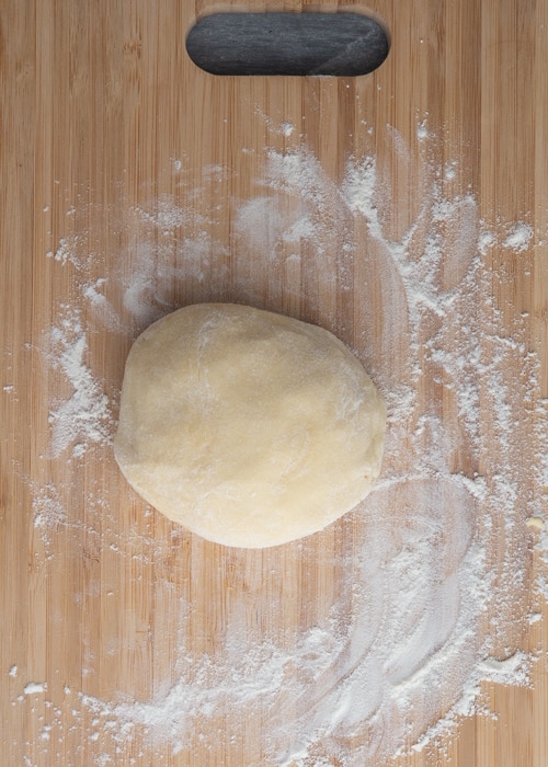 The dough formed in to a ball before chilling.