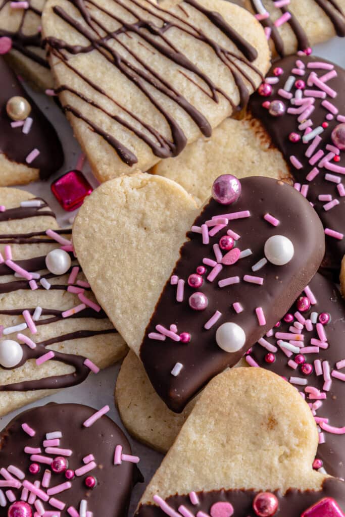 Cookies on a board.