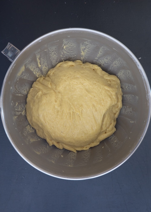 The dough kneaded until smooth.
