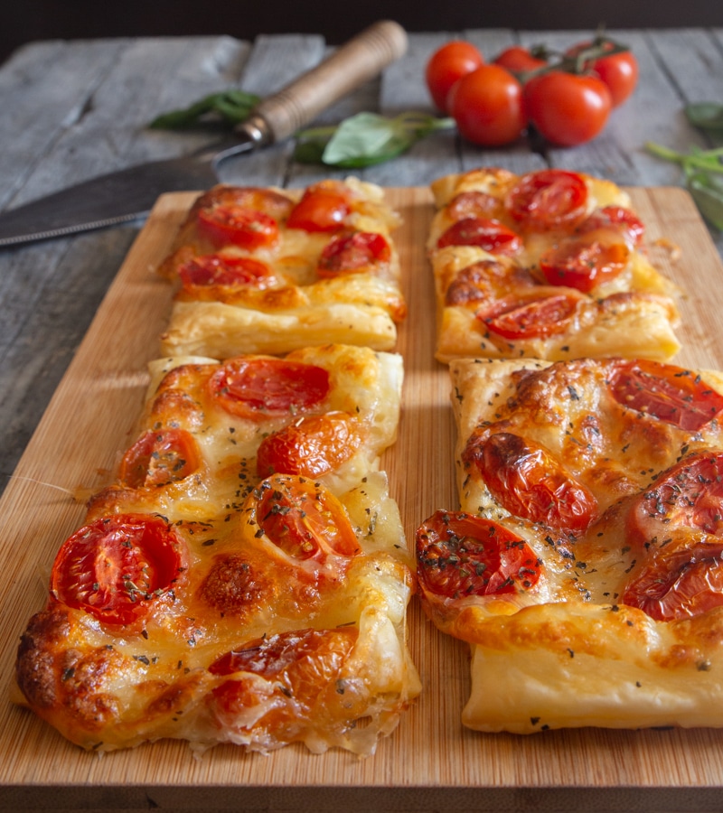 Puff Pastry Caprese Appetizers