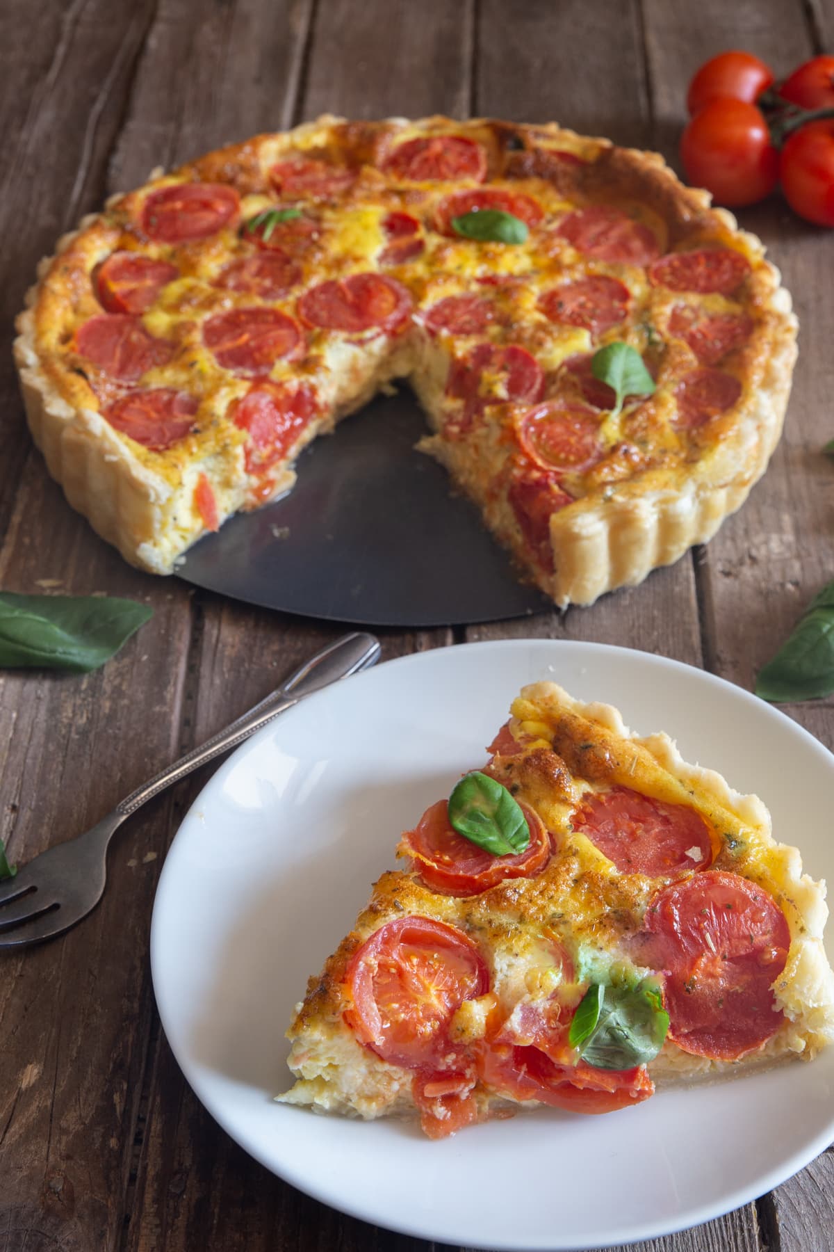 Cheese and Tomato Quiche Recipe - An Italian in my Kitchen