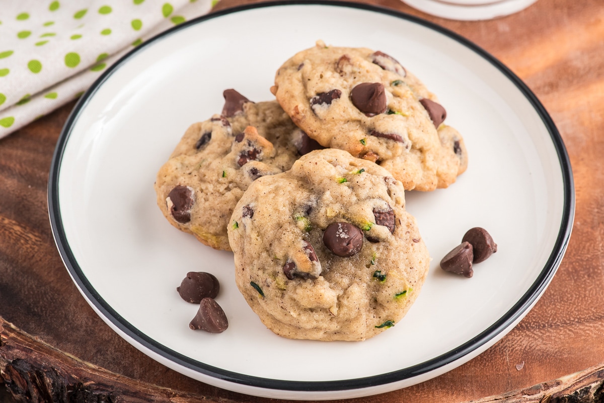 Cookies on a white plate.