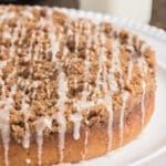 Cake on a white plate.