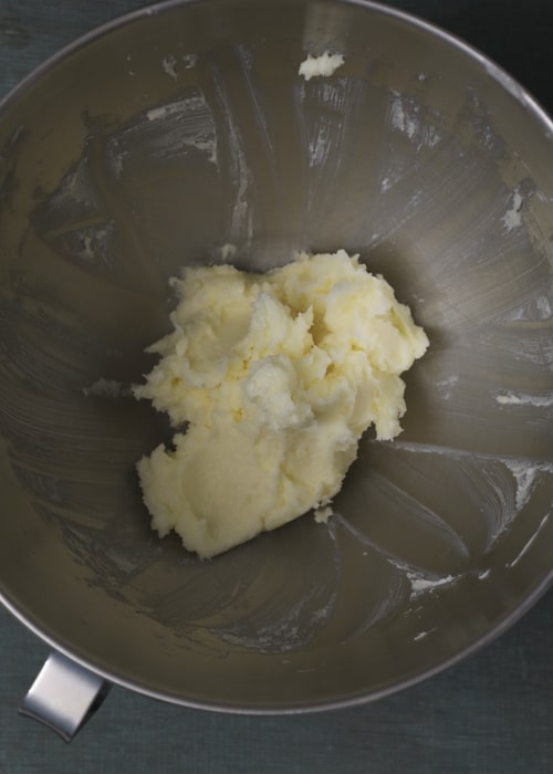 Butter and sugar beaten until creamy.