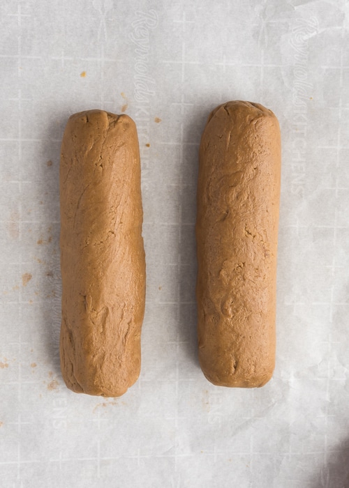 Roll the dough into two logs.