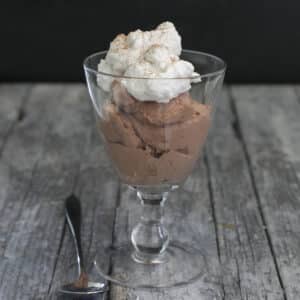 Gingerbread mousse in a glass.