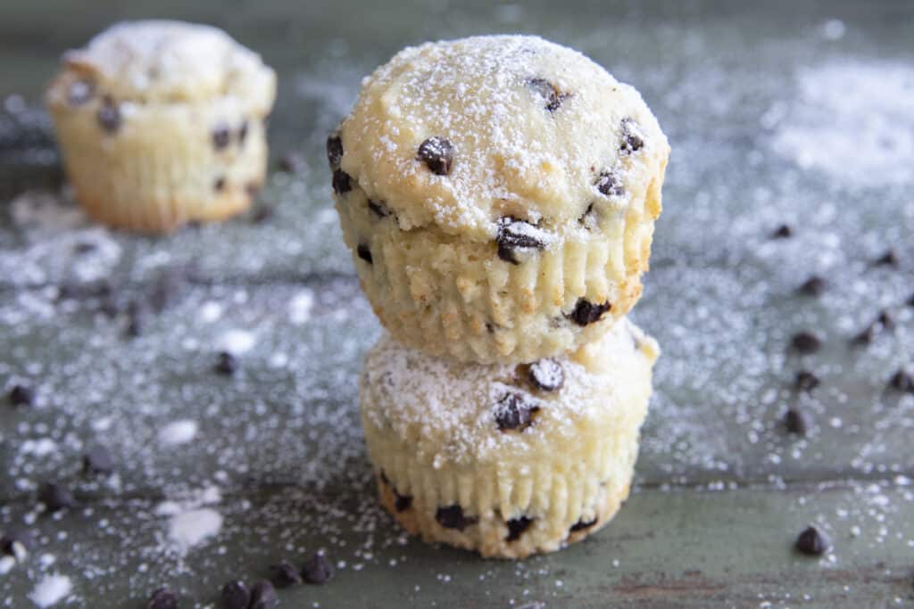 Two muffins stacked.