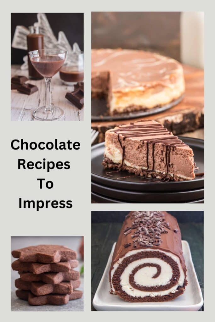 Chocolate recipes cheesecake, roll cake, shortbread, liqueur.