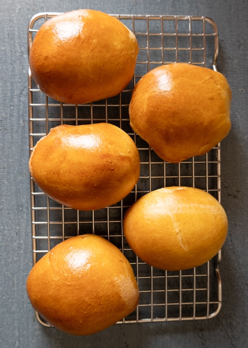 The buns after baking.