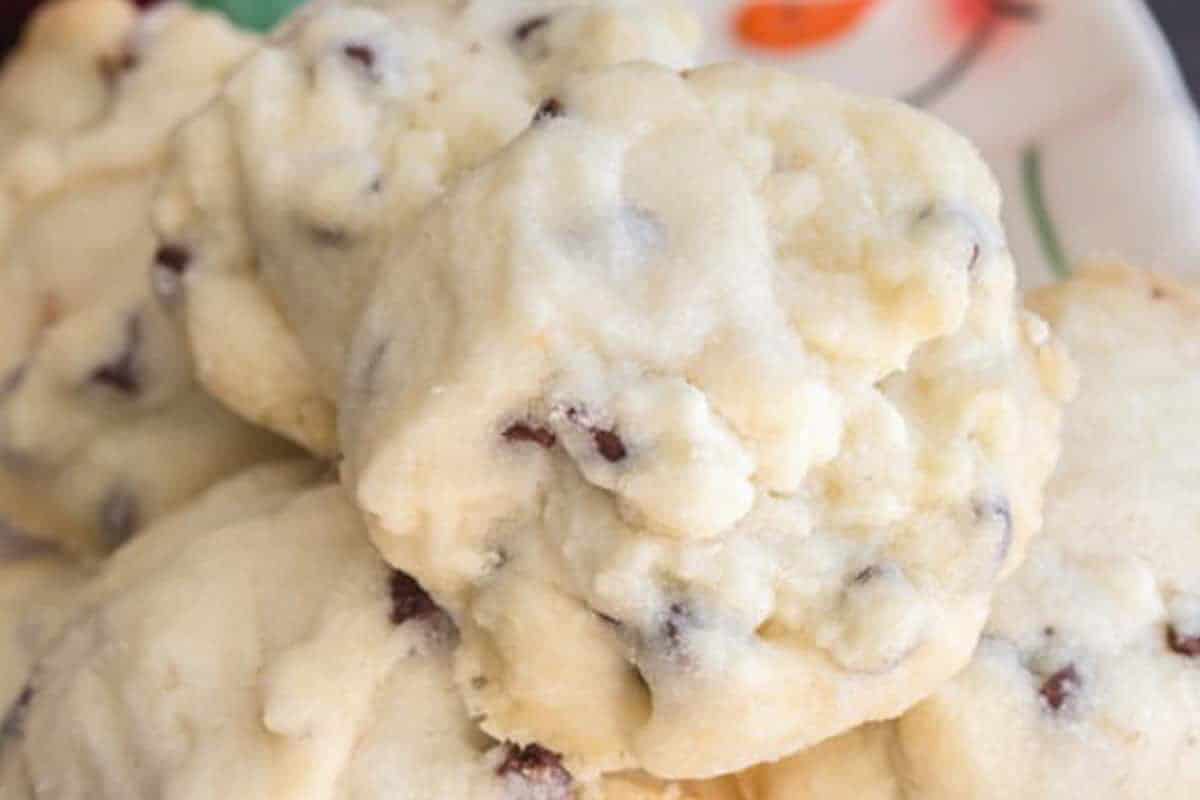 Whipped shortbread cookies on a plate.