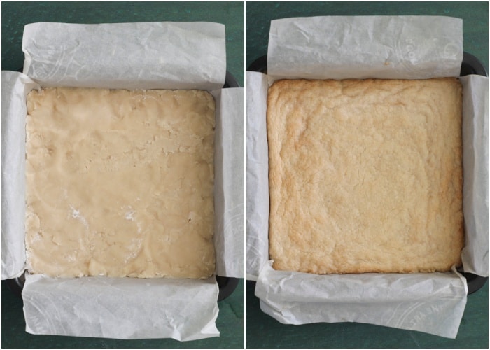 The dough before and after baked.