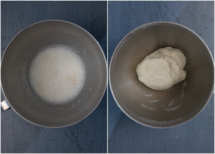 The lievito madre dough made in the mixer.