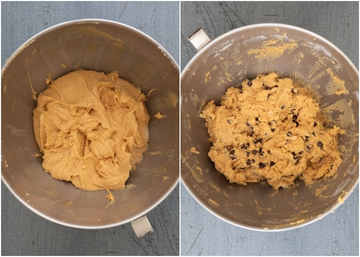 The dough mixed in a mixing bowl.