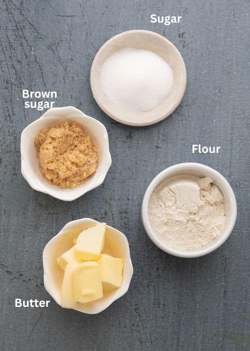 Ingredients for the cake topping.