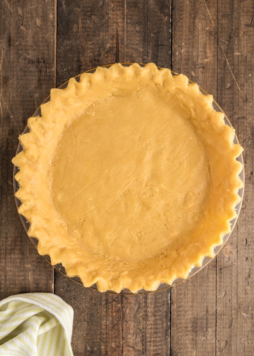 The dough in the pie plate.